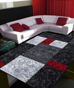 Tapis Moderne carreaux Hawaï - rouge - sfeer