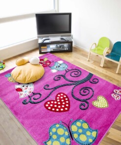 Tapis enfant Papillon & Oiseau - violet - sfeer