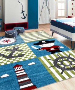 Tapis enfant Pirate - bleu/vert - sfeer, thumbnail