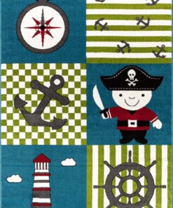 Tapis enfant Pirate - bleu/vert - overzicht boven