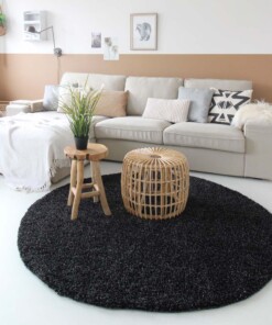 Tapis Rond poils longs Shaggy Trend - gris anthracite - sfeer