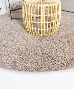 Tapis Rond poils longs Shaggy Trend - beige - close up zijkant