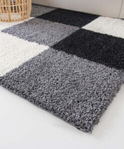 Tapis poils longs Shaggy Trend - noir/blanc