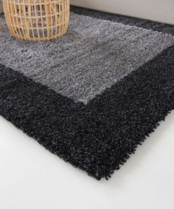 Tapis poils longs avec Bordure Shaggy Trend - gris anthracite