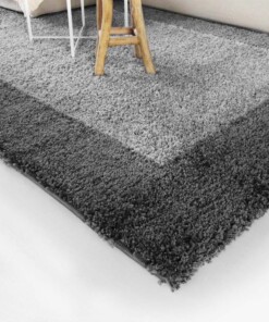 Tapis poils longs avec Bordure Shaggy Trend - gris