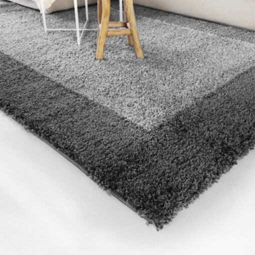 Tapis poils longs avec Bordure Shaggy Trend - gris