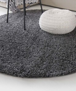 Tapis Rond poils longs Shaggy Trend - gris