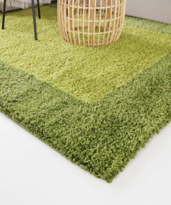 Tapis poils longs avec Bordure Shaggy Trend - vert