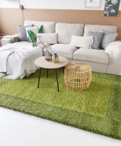 Tapis poils longs avec Bordure Shaggy Trend - vert