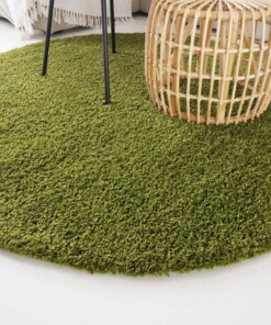 Tapis Rond poils longs Shaggy Trend - vert - close up zijkant