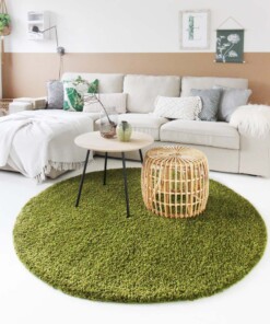 Tapis Rond poils longs Shaggy Trend - vert - sfeer