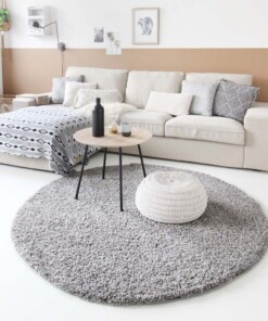 Tapis Rond poils longs Shaggy Trend - gris clair - sfeer, thumbnail