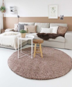 Tapis Rond poils longs Shaggy Trend - Moka - sfeer, thumbnail