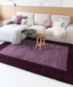 Tapis poils longs avec Bordure Shaggy Trend - violet