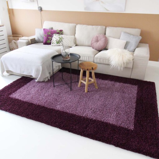 Tapis poils longs avec Bordure Shaggy Trend - violet