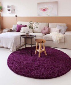 Tapis Rond poils longs Shaggy Trend - violet - sfeer