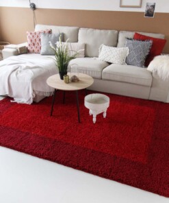 Tapis poils longs avec Bordure Shaggy Trend - rouge - sfeer