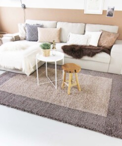 Tapis poils longs avec Bordure Shaggy Trend - taupe - sfeer