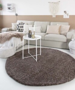 Tapis Rond poils longs Shaggy Trend - taupe - sfeer