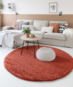 Tapis Rond poils longs Shaggy Trend - terracota - sfeer