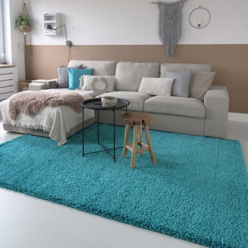 Tapis poils longs Shaggy Trend - turquoise