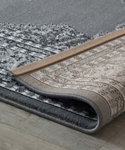 Tapis oriental Royalty - gris - close up vouw