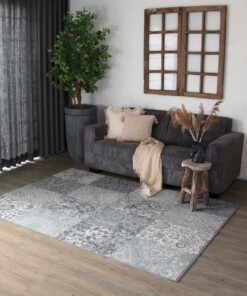 Tapis patchwork Factum - gris clair - sfeer