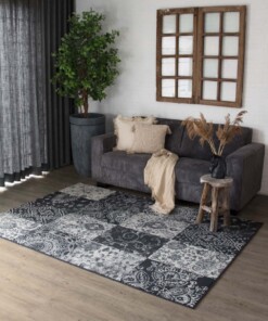 Tapis patchwork Factum - noir/gris - sfeer, thumbnail