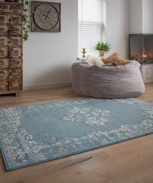 Tapis vintage Antiq - bleu - sfeer