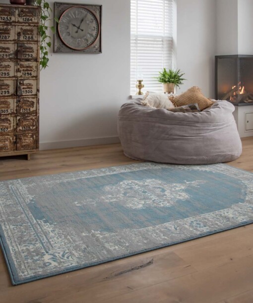 Tapis vintage Numisma - bleu clair - sfeer