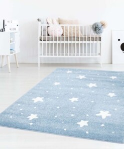 Tapis enfant petites étoiles 3D - bleu/Crème - sfeer, thumbnail