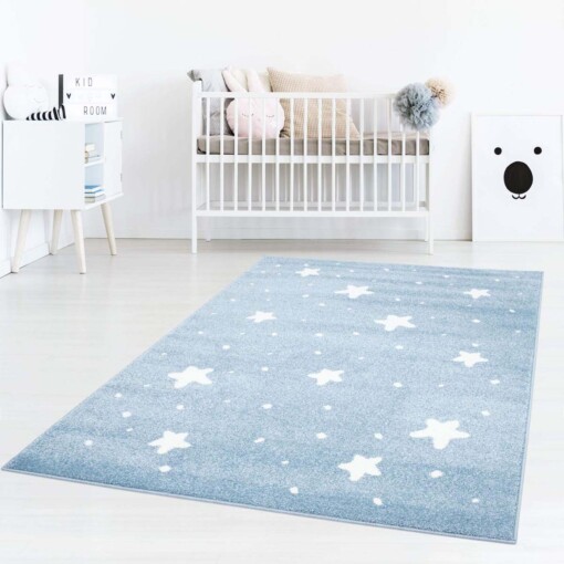 Tapis enfant petites étoiles 3D - bleu/Crème - sfeer