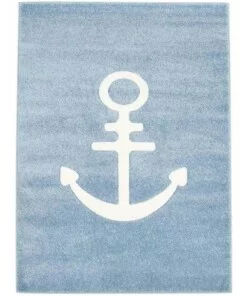 Tapis enfant Ancre 3D - bleu - overzicht boven