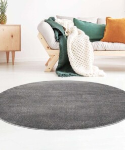 Tapis velours Rond Gala - gris foncé - sfeer