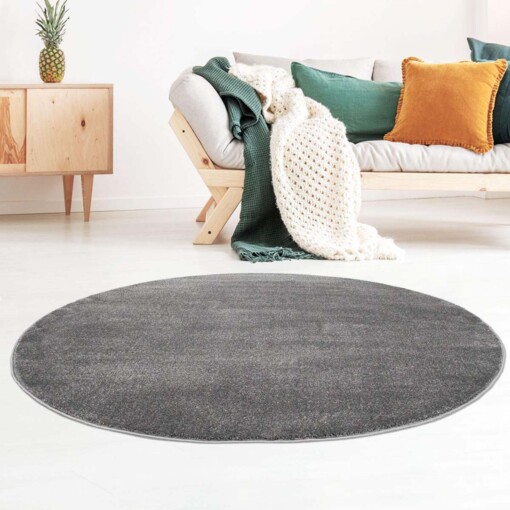 Tapis velours Rond Gala - gris foncé - sfeer