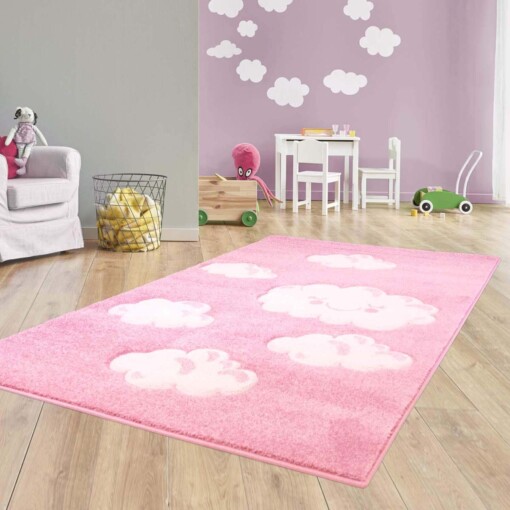 Tapis enfant nuage 3D - rose - sfeer