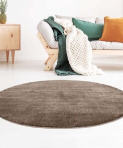 Tapis velours Rond Gala - marron - sfeer