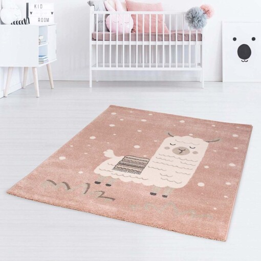 Tapis enfant lama - rose/blanc - sfeer