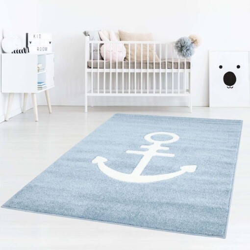 Tapis enfant Ancre 3D - bleu - sfeer