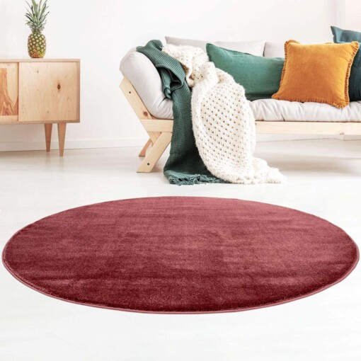 Tapis velours Rond Gala - rouge - sfeer