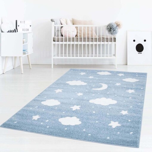 Tapis enfant nuage & étoile 3D - bleu/Crème - sfeer