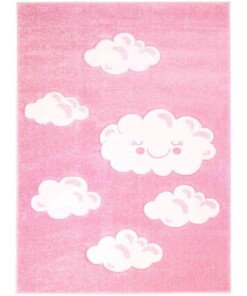 Tapis enfant nuage 3D - rose - overzicht boven