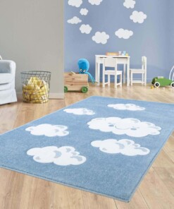 Tapis enfant nuage 3D - bleu - sfeer