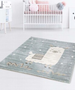 Tapis enfant lama - bleu/blanc - sfeer, thumbnail