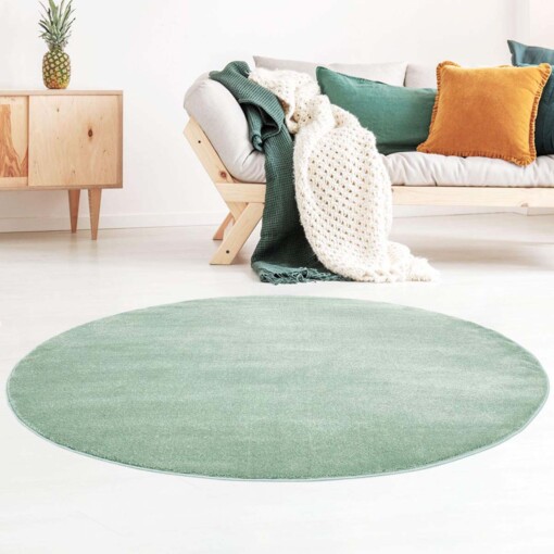 Tapis velours Rond Gala - vert menthe - sfeer