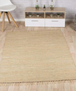 Tapis Kilim tissé main Bomull - beige - sfeer