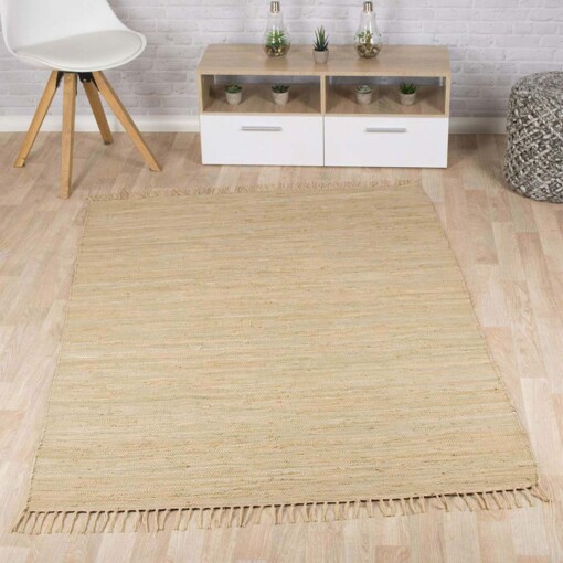 Tapis Kilim tissé main Bomull - beige - sfeer