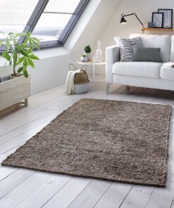 Tapis laine tissé main Oslo - gris - sfeer