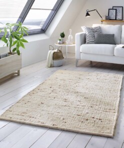 Tapis laine tissé main Oslo - Crème - sfeer