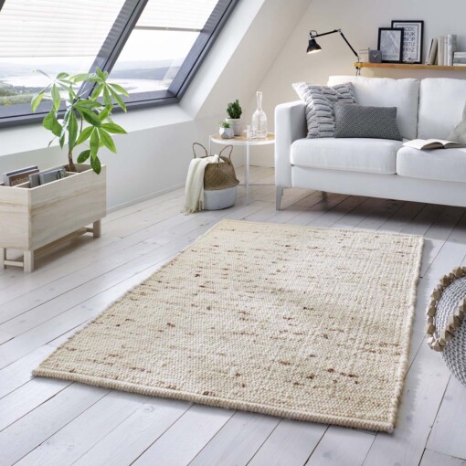 Tapis laine tissé main Oslo - Crème - sfeer